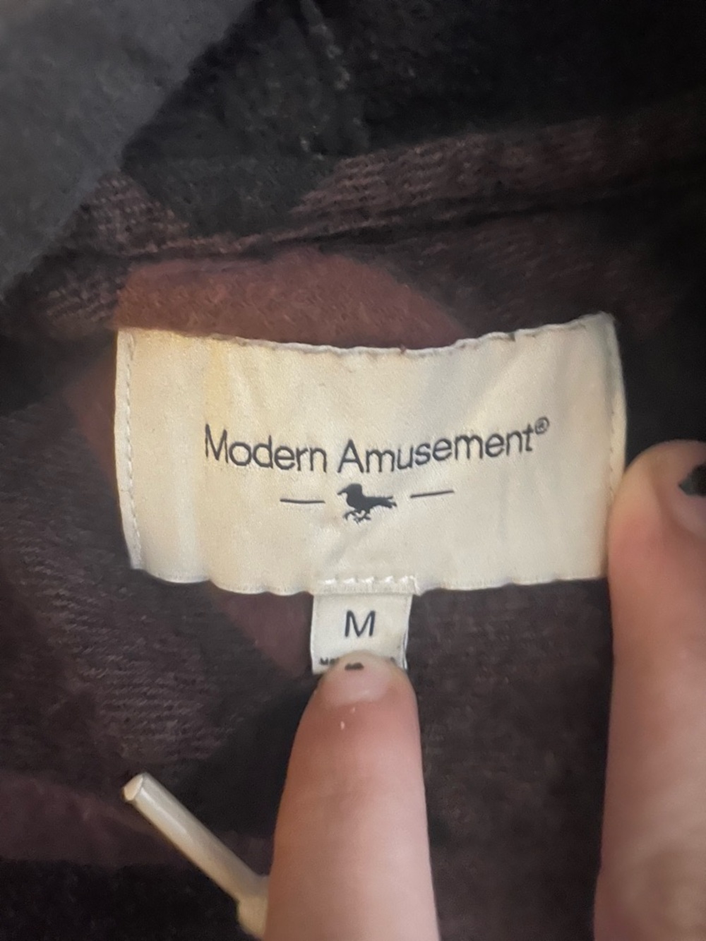 Modern Amusement Burgundy and Black Hooded Flannel - Picture 2 of 2